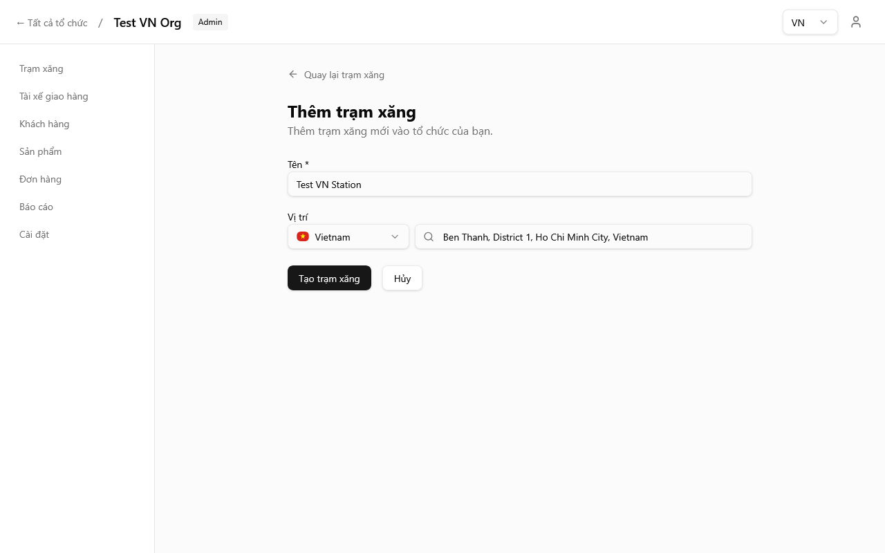 Biểu mẫu thêm trạm gas 2