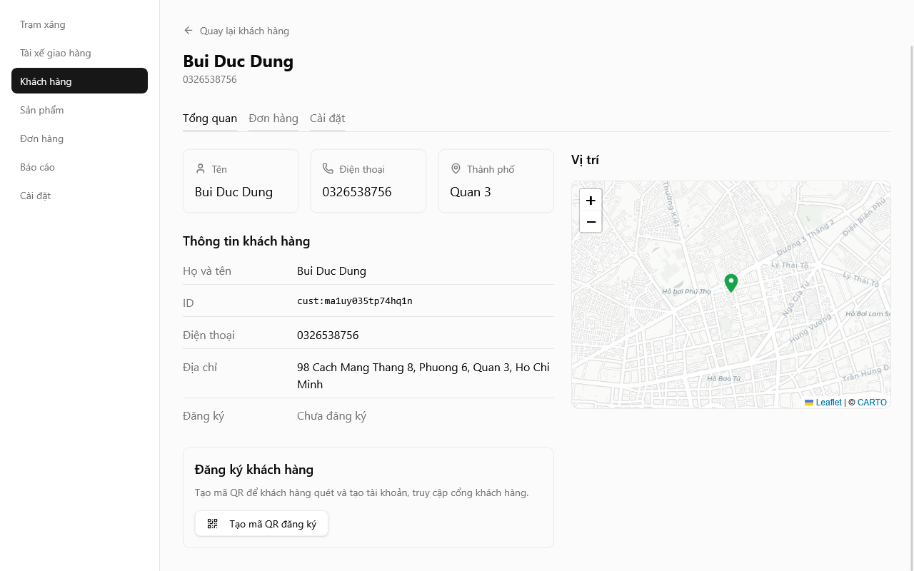 Tab tổng quan khách hàng