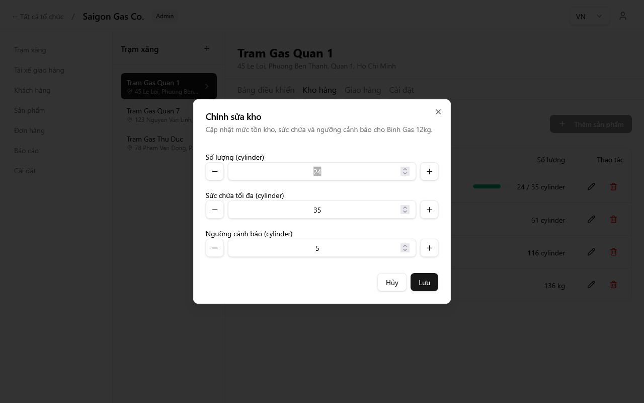 Chỉnh sửa số lượng trực tiếp
