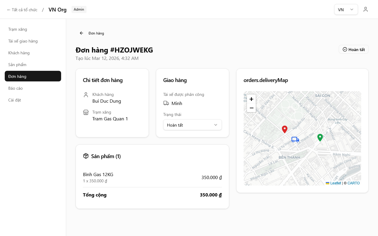 Bản đồ theo dõi giao hàng